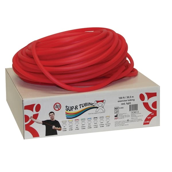 CanDo Latex Free Exercise Tubing - 100' dispenser roll - Red - light CanDo Latex Free Exercise Tubing - 100' dispenser roll - Red - light