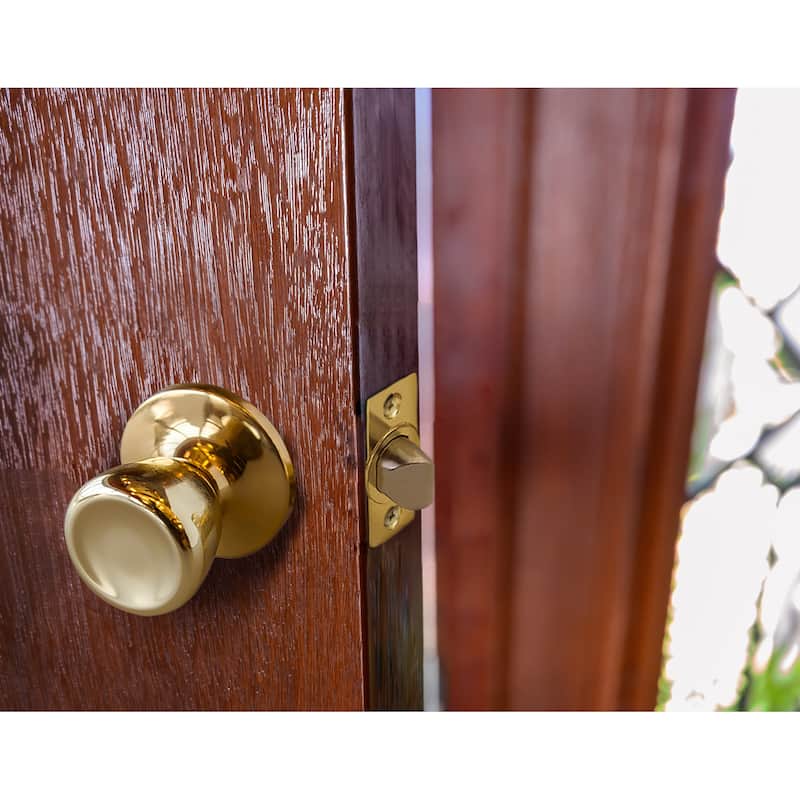 Design House Polished Brass Terrace 6-Way Universal Passage Hall and Closet Door Knob - Polished Brass