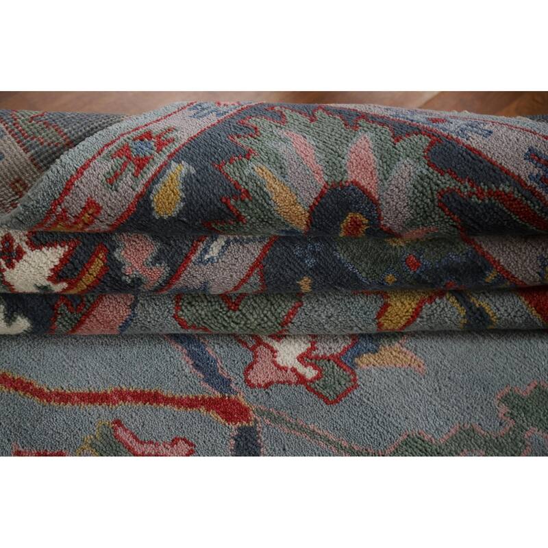 Indian Oushak Oriental Area Rug Hand-Knotted Wool Carpet - 8'2"x 9'9"
