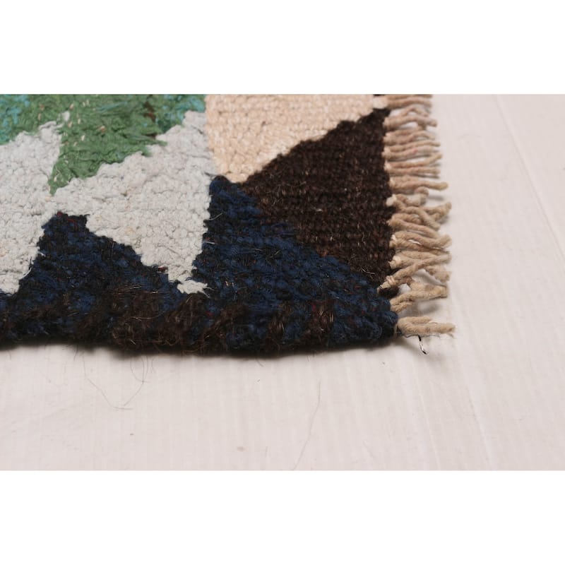 ECARPETGALLERY Flat-Weave Ankara Dark Navy Wool Kilim - 5'7 x 12'9