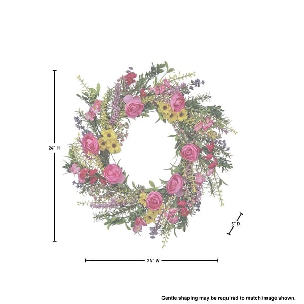 24" Summer Flower Fruit Punch Wreath