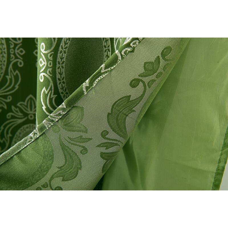Gracewood Hollow Mabanckou Textured Jacquard Single Rod Pocket Curtain Panel w/ Attached Valance (54 x 84) - 54 x 84 in.