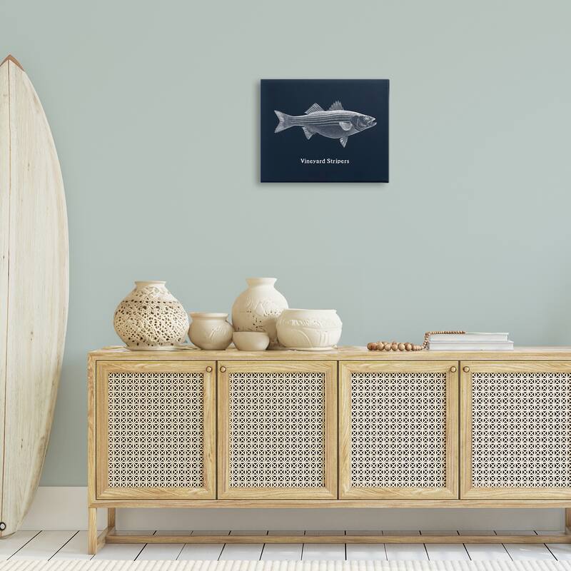 Stupell Vineyard Stripers Fish Canvas Wall Art Design By Phillipa Katz