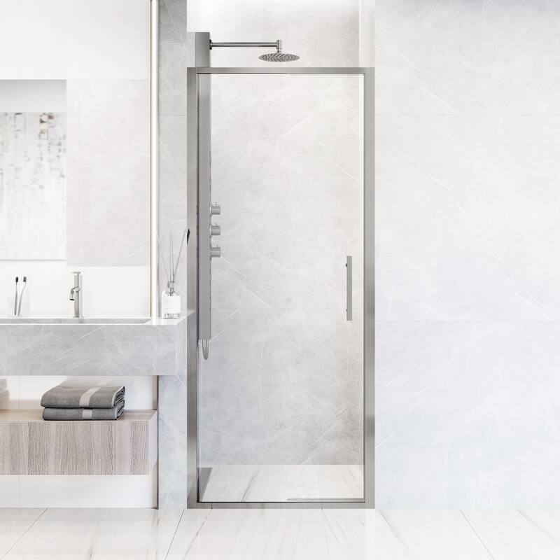VIGO Astoria Framed Pivot Shower Door - 32" W x 76" H - Chrome