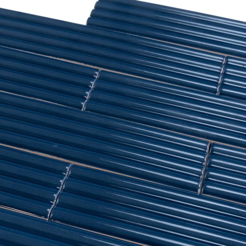 Apollo tile 2" x 8" Arte Glossy Blue Ceramic Tile (4.09 sq ft/case) - 38 Pack