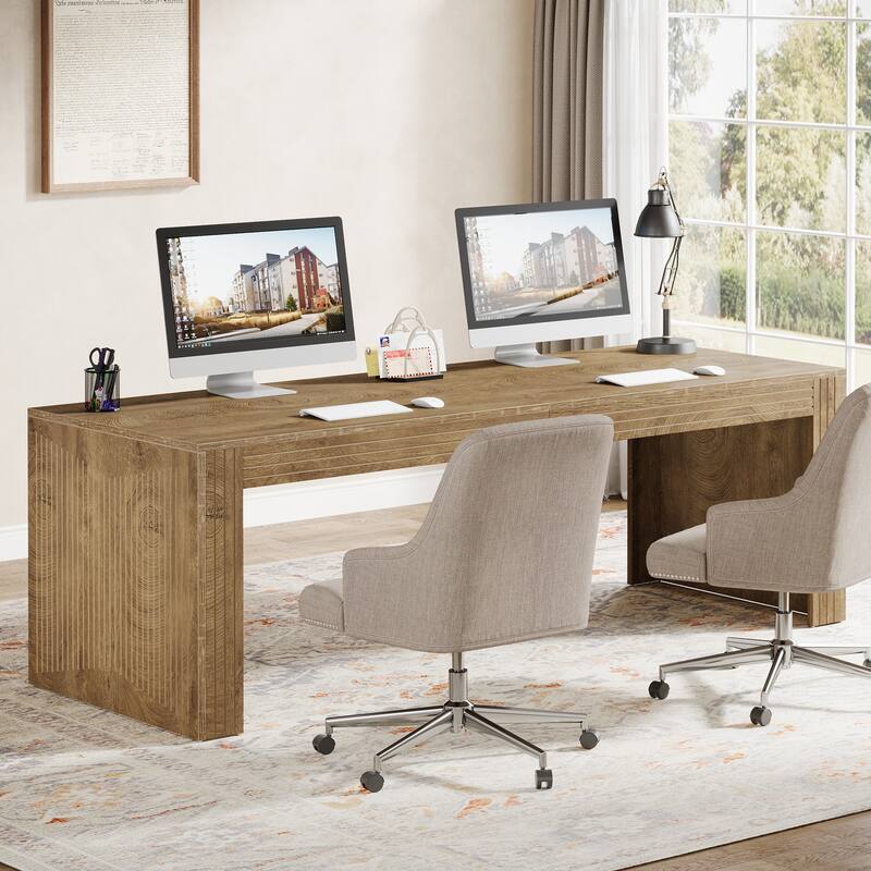 79 Inch Extra Long Desk, Two Person Desk, Double Computer for Home Office