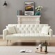 preview thumbnail 9 of 13, Versatile Convertible Folding Futon Sofa Bed, Features Adjustable Backrest and Stylish Gold Legs.