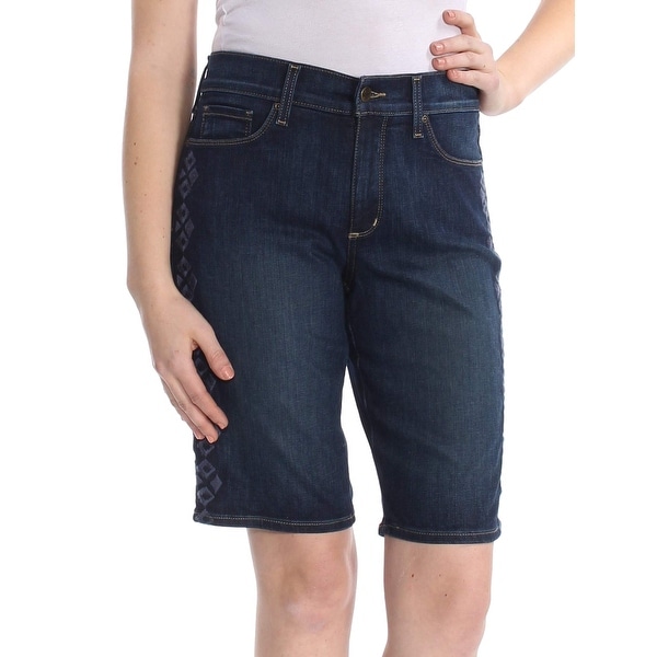 NYDJ Women's Lift Tuck Embroidered Denim Shorts