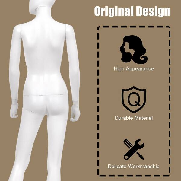 Shop Gymax Female Mannequin Egghead Plastic Full Body Dress Form Display Overstock 23053953