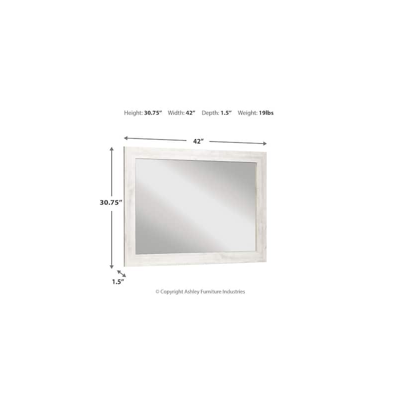 Signature Design by Ashley Vessalli Gray Bedroom Mirror - 38.86" W x 1.3" D x 27.68" H