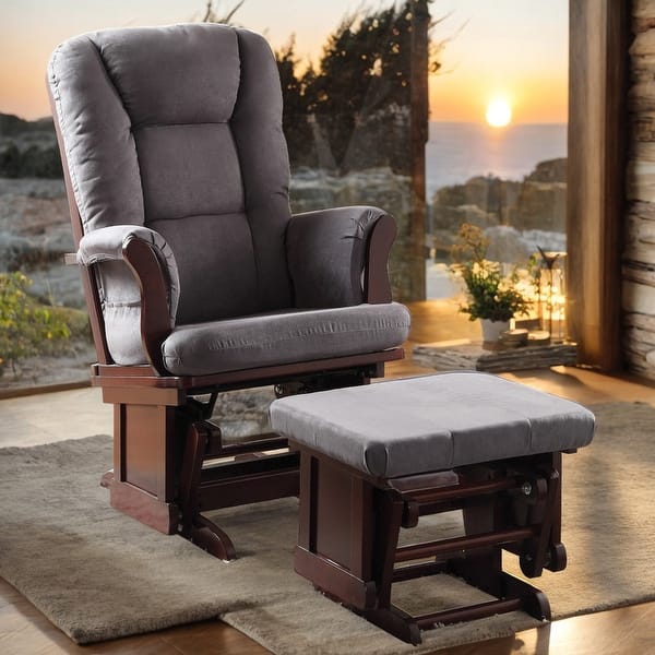 ottoman cherry glider rocker