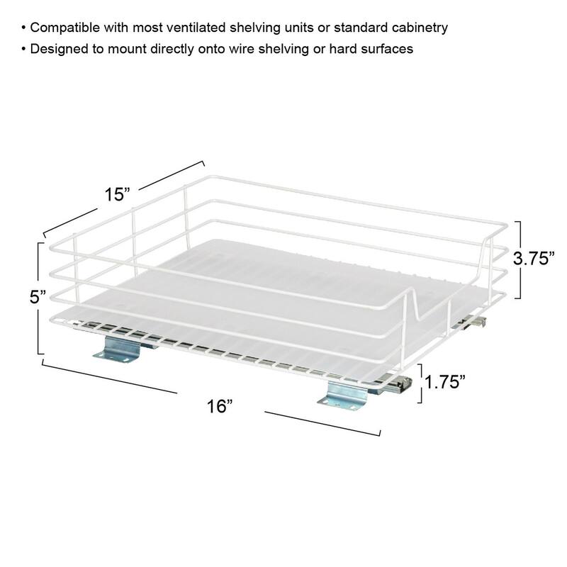 Household Essentials 1-Tier Steel Pull-Out/Slide-Out Storage Organizer