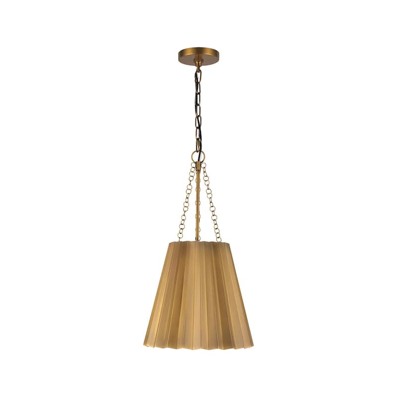 Alora Lighting PD528012 Plisse 12" Wide Pendant - Aged Gold