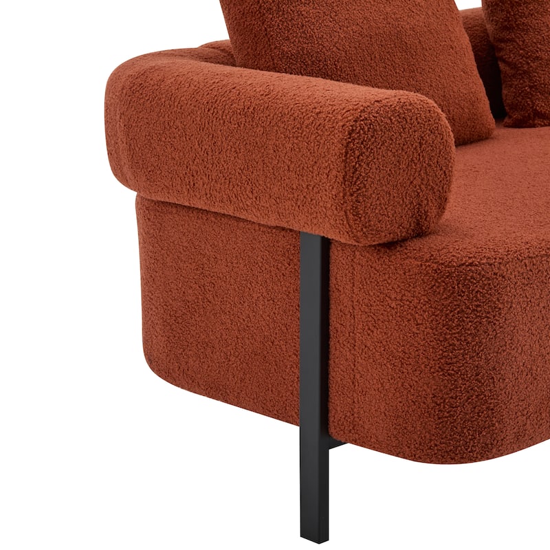 78" Modern 3-Seater Sofa Couch, Upholstered Sofa with Rolled Armrests & 3 Plush Pillows, Comfy Couch for Living Room, Bedroom