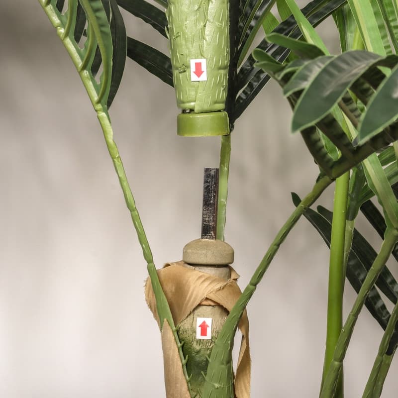 Lush Black Pot Golden Cane Palm - Lifelike Tropical Faux Plant for Indoor & Outdoor Spaces