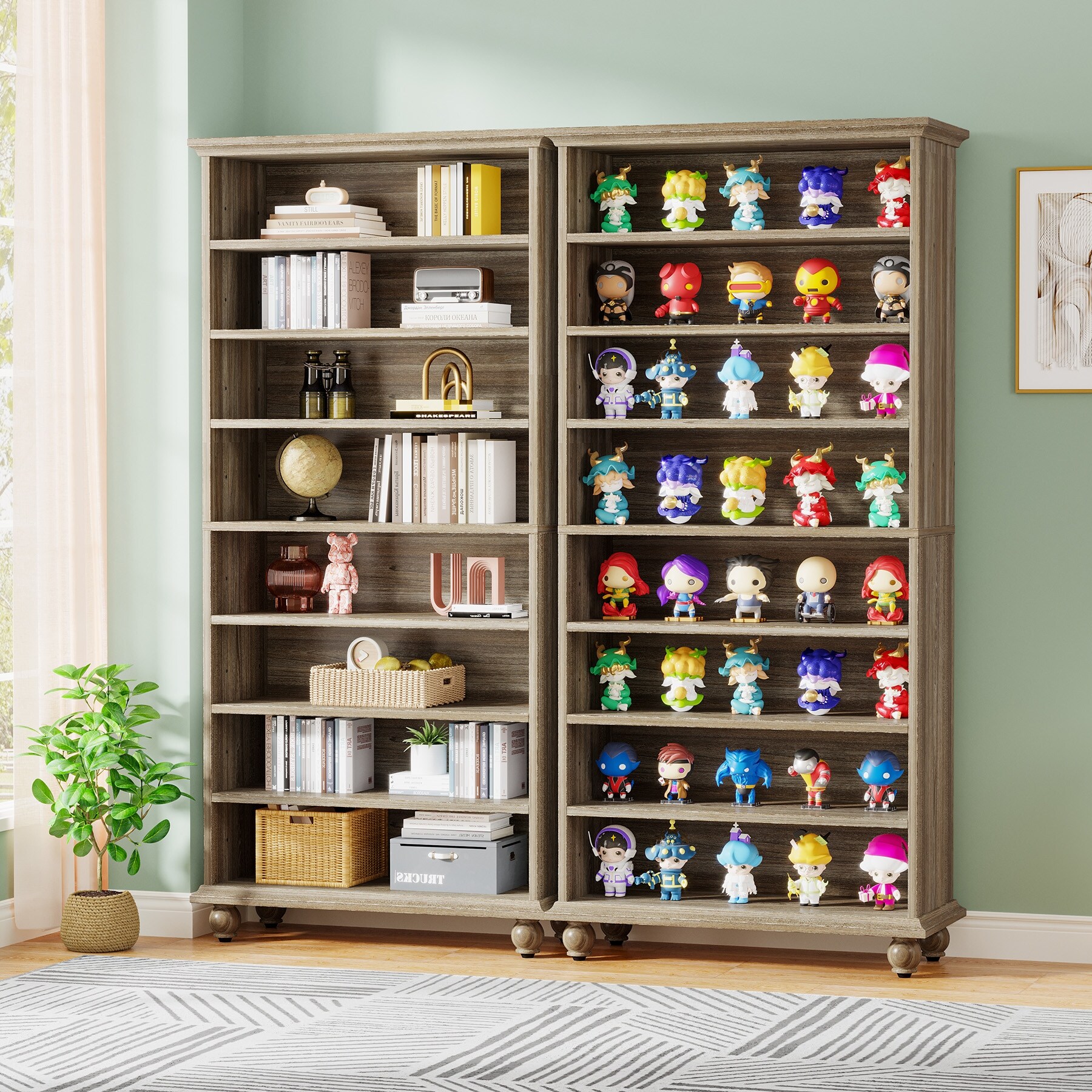 平棚 800x350x300 ① 69-inch Tall Bookcase Bookshelves Book Display Stand for Living