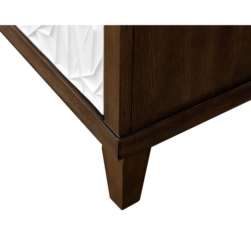 Modern Wood 40" Console with with doors, TV Stand, Accent Cabinet, Entryway Console, Fully Assembled, Brown