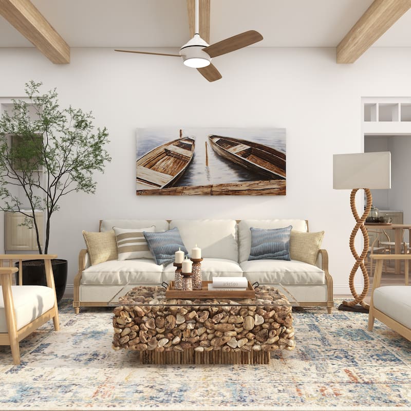 Brown Jute Rope Twisted Rope Room Floor or Table Lamp with Cream Linen Shade