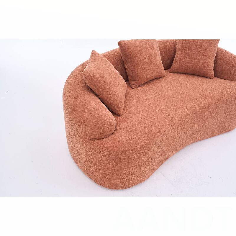 Chenille Fabric Loveseat Sofa