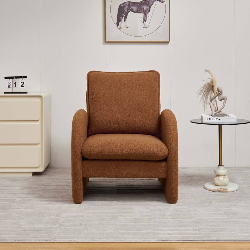 Modern Sherpa Upholstered Accent Chair Armchair for Office