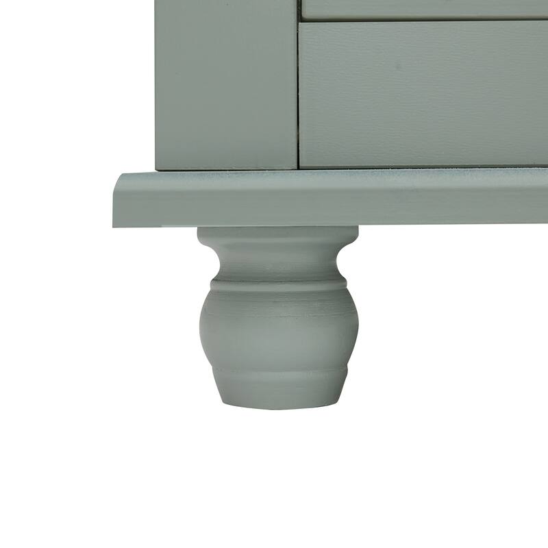 Freestanding Tall Storage Cabinet with 2 Drawers, 2 Doors, Round Legs and Adjustable Shelf for Bathroom Office Kitchen