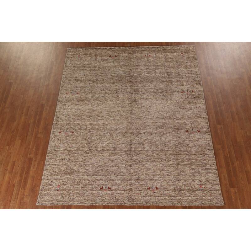 Gabbeh Area Rug Handmade Living Room Wool Carpet - 8'2"x 9'11"