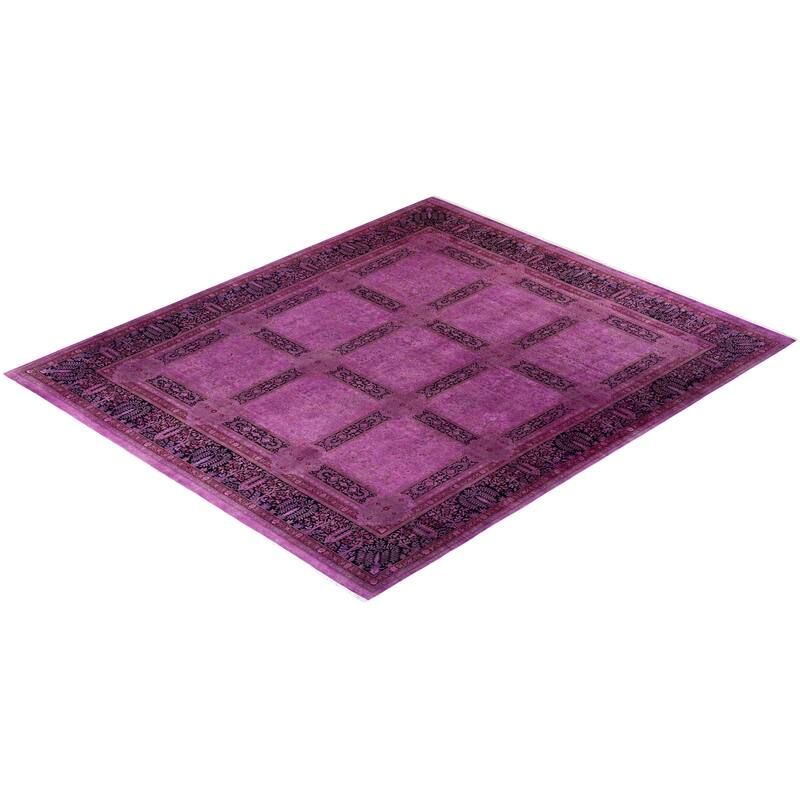 Overton Hand Knotted Wool Vintage Inspired Modern Contemporary Overdyed Pink Area Rug - 10' 0" x 11' 8"