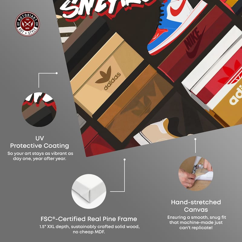 Notoriart Sneakerhead Collection Gallery Wrapped Sneaker 1 Piece Canvas Wall Art