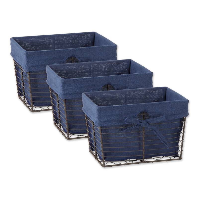 Chicken Wire Print Liner Basket (Set of 3) Small - Small - Small Grey