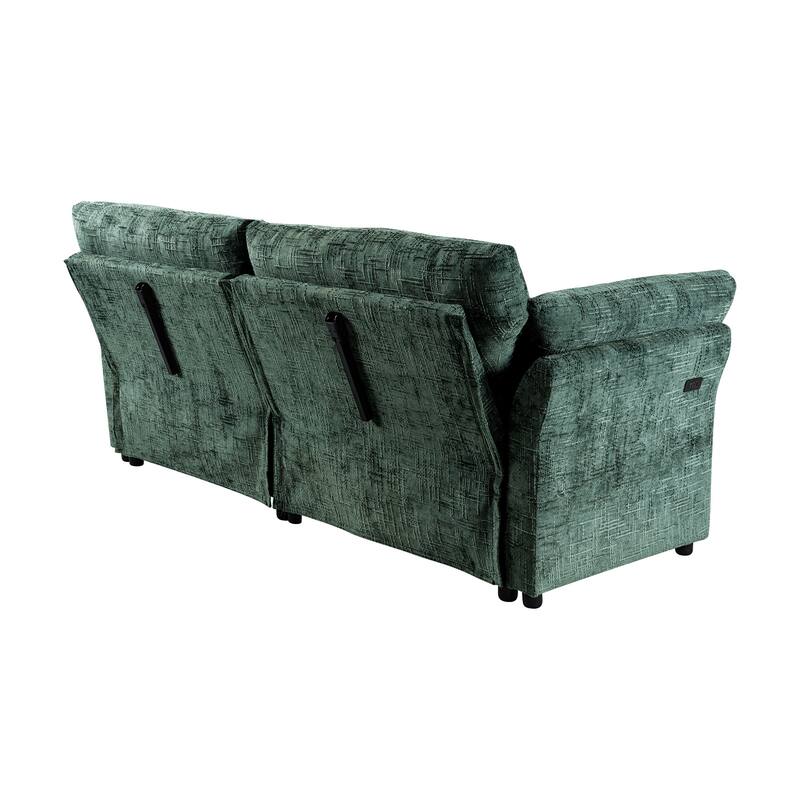 3-Seat Sofa Bed – Pull-Out Sleeper, 89" Sectional Sofa in Beige/Blue/Green