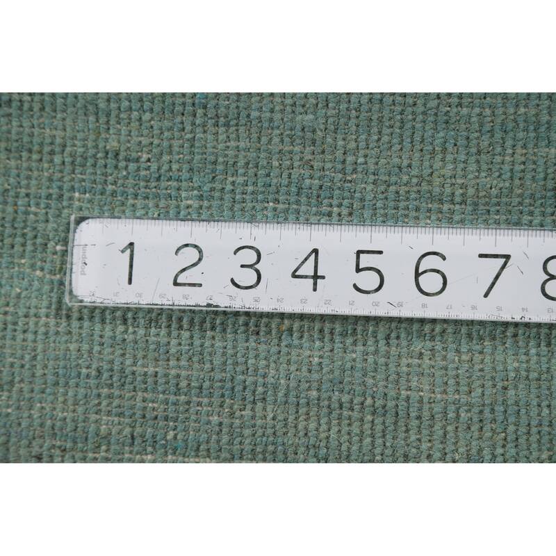 Modern Aqua Gabbeh Oriental Foyer Rug Handmade Wool Carpet - 3'1" x 4'10"