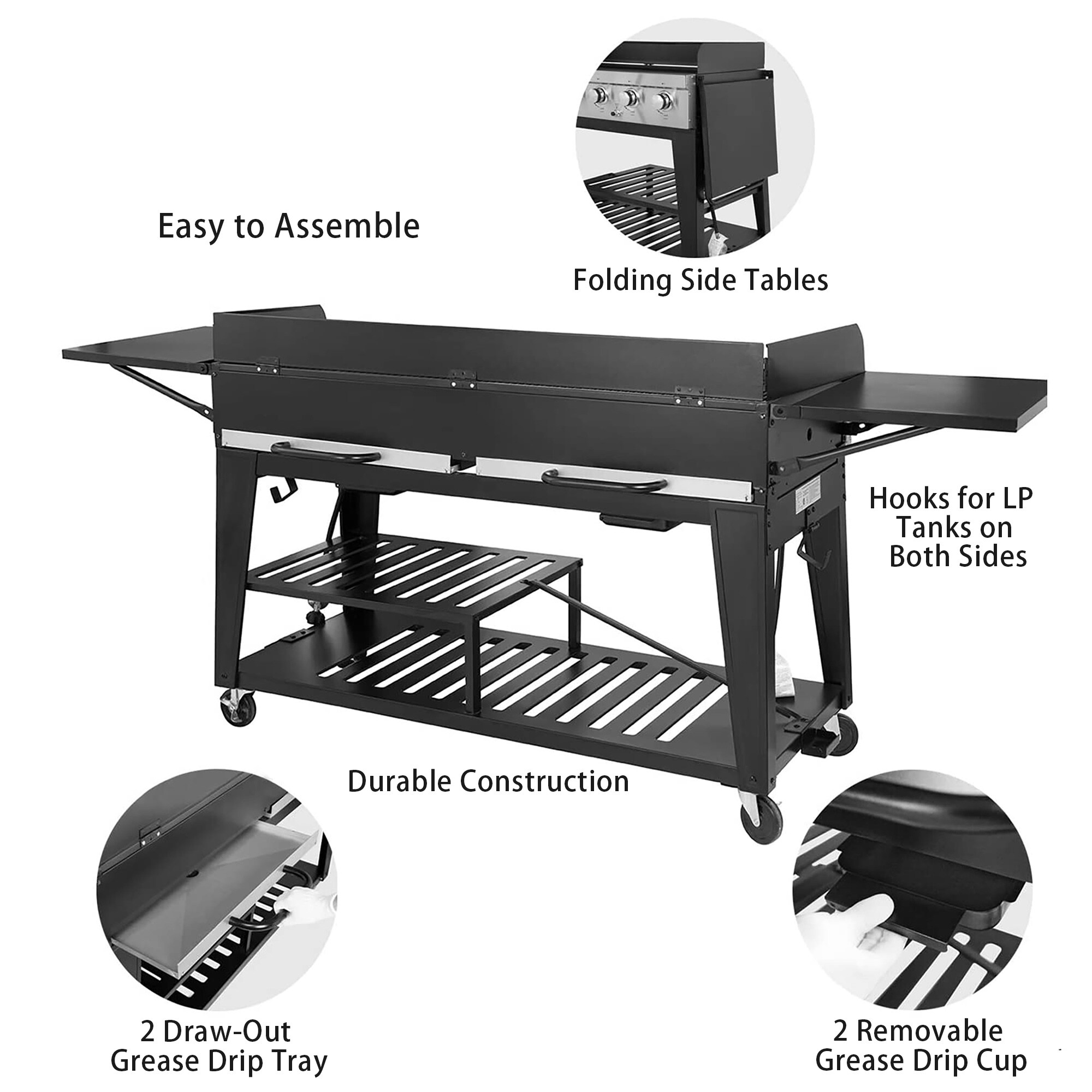 Royal Gourmet GB8001B 8-Burner Gas Grill, 104,000 BTU Grill, Black