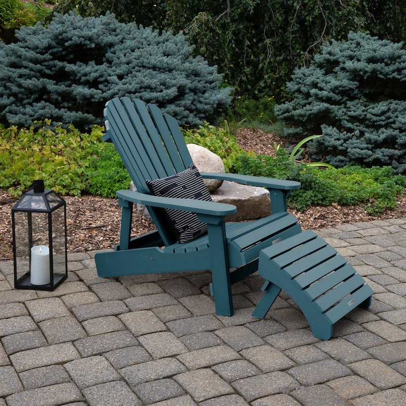 HIGHWOOD Folding and Reclining Adirondack Chair with Folding Ottoman
