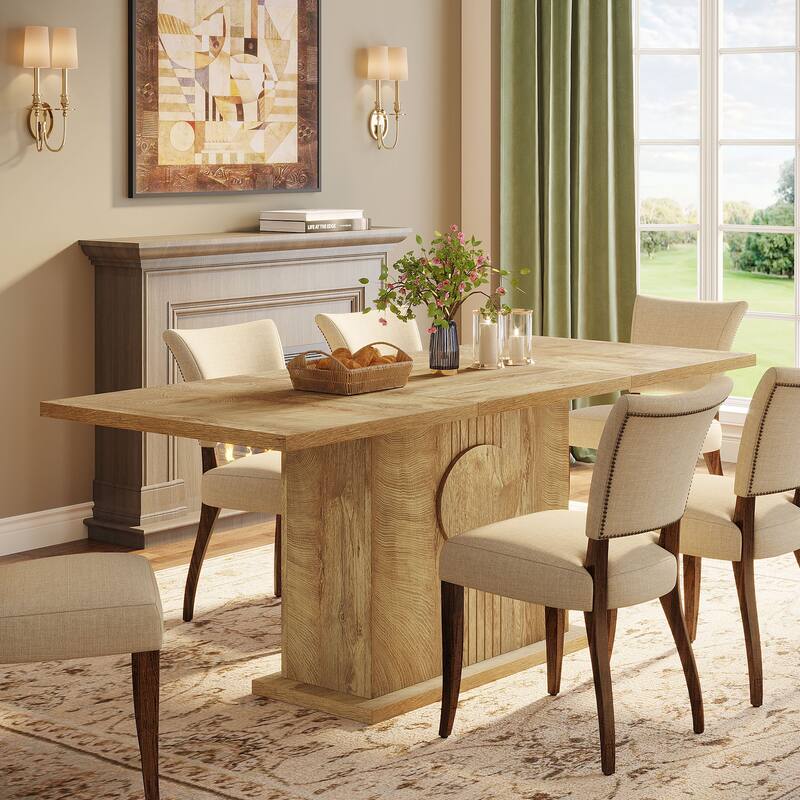 Wood Dinner Table, Kitchen Dining/Living Room Accent Dinner Table Gathering Table