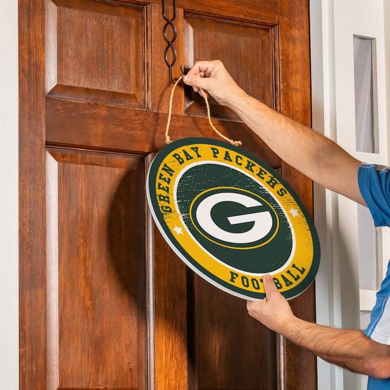Green Bay Packers Wooden Door Decor Wall Sign - Multi-Color