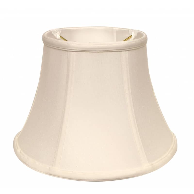 HomeRoots White Monay Shantung Silk Drum Lamp Shade - 12