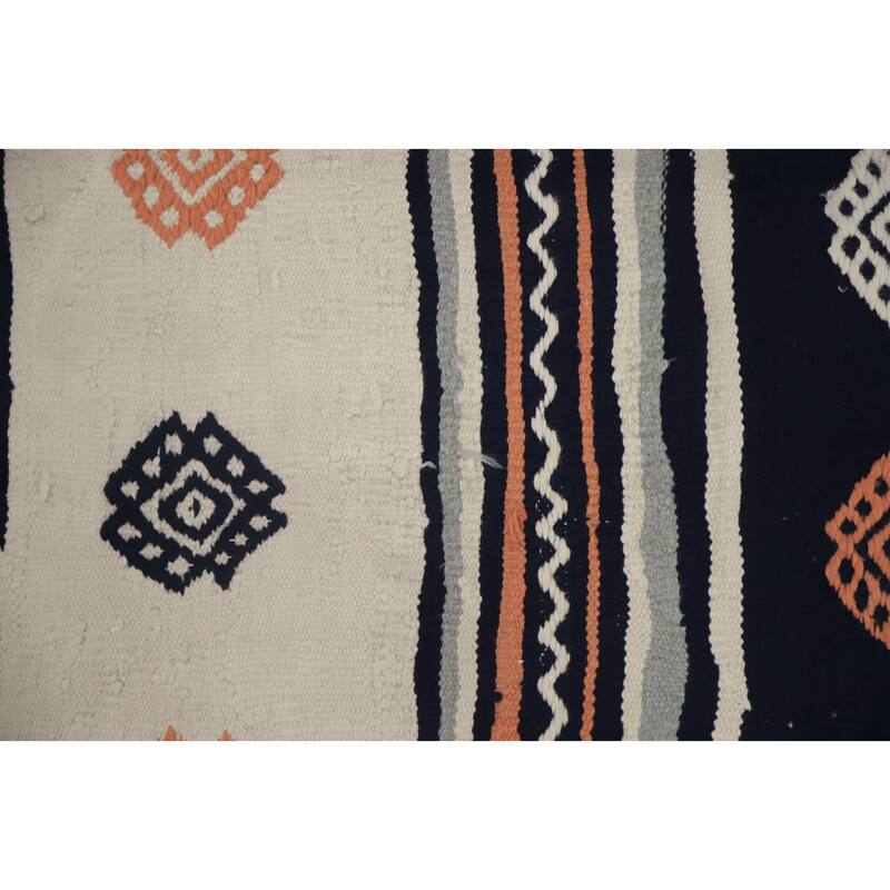 Hand Woven Oriental 100% Wool Carpet Southwestern Tribal Multi-Colored Kilim Area Rug - 10' 1'' X 5' 2''