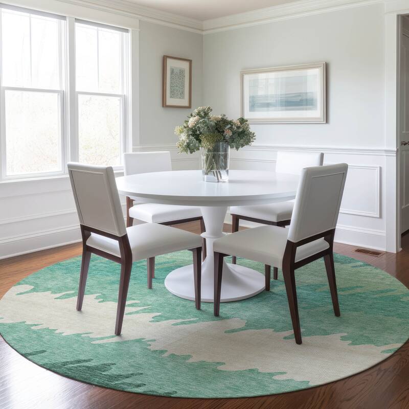 Machine Washable Indoor/ Outdoor Chantille Ombre Abstract Rug