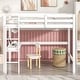 preview thumbnail 2 of 13, Twin Size Loft Bed with Built-in Desk & Guardrails, Wood Lofted Bed Frame with Ladder for Kids, Teens, Boys Girls Bedroom