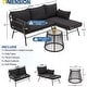 preview thumbnail 11 of 52, EROMMY 3-Piece Patio Conversation Set with Glass Table & 2 Armchairs, Seat Cushions