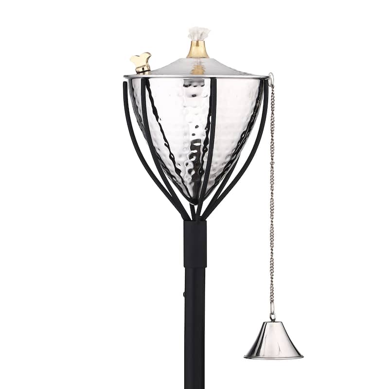 Amsterdam Tiki Torch - Hammered Nickel - 1 Pack