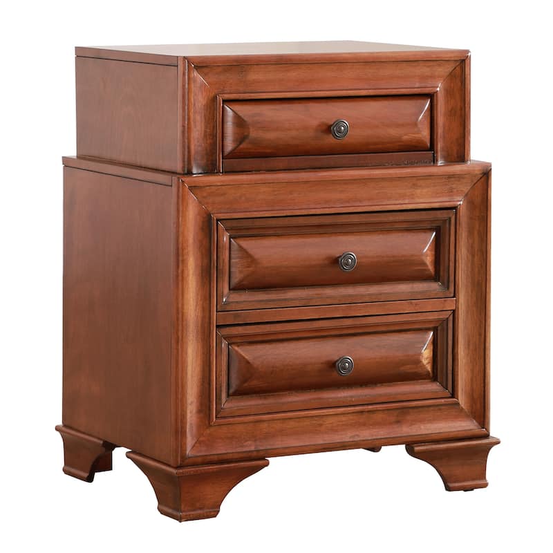 LaVita 3-drawer Wood Nightstand