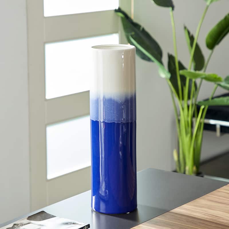 Ceramic Ombre Vase - Blue - Roche River Decor - 5"W x 5"L x 17"H