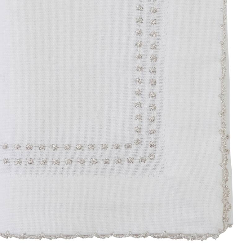Table Napkins With Embroidered Border Design (Set of 4) - 18"x18"