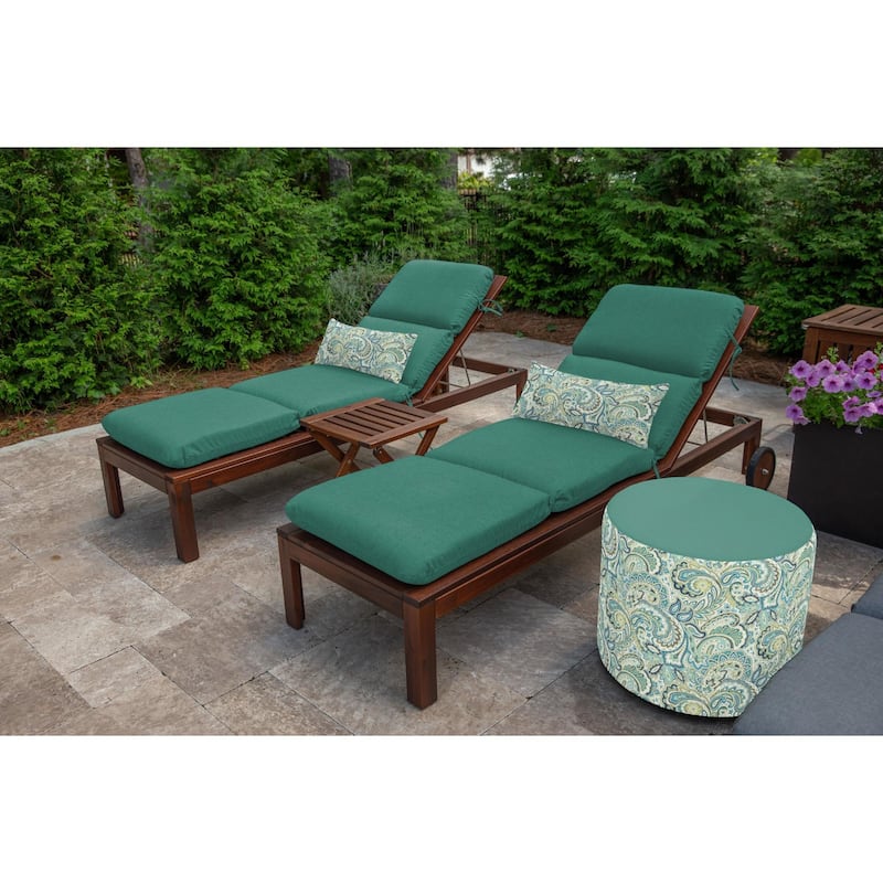 Casual Cushion Sunbrella® Fabric 1-Piece Outdoor Chaise Cushion, 22.5"W x 74"L - 22.5"W x 74"L