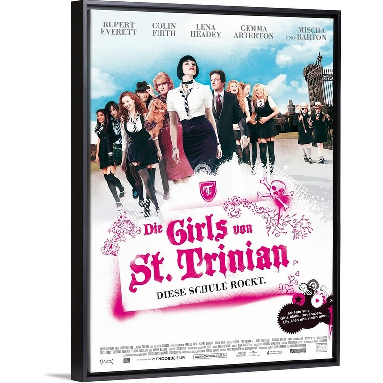 Shop St Trinian S Movie Poster German Black Float Frame Canvas Art Overstock 30150863