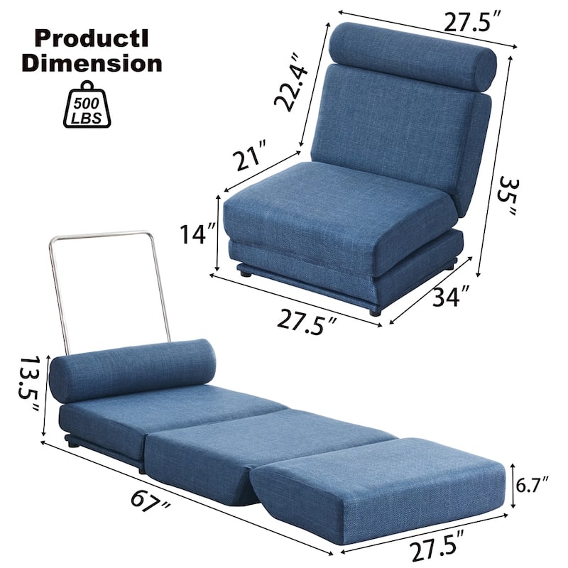 Portable Foldable Single Sofa Bed with Pillow