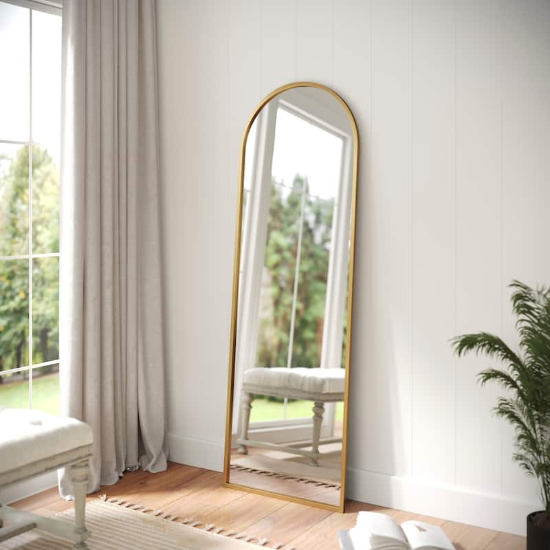 James Allan FFMIR90750 Mila 22"W x 65"H Arched Beveled Metal Framed