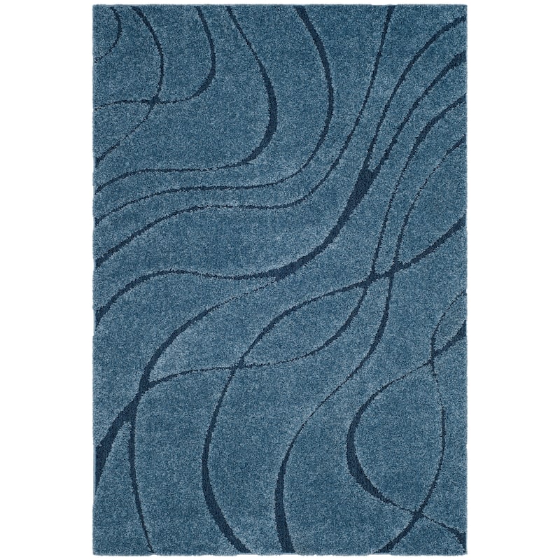 SAFAVIEH Florida Shag Sigtraud Abstract Waves 1.2-inch Thick Rug