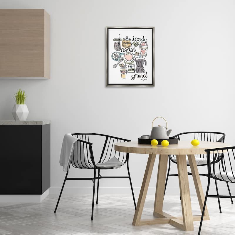 Stupell Various Coffee Types Trend Framed Floater Canvas Wall Art Design By Mandy Ford Art + Illustration